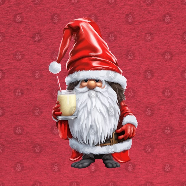 Norwegian Elf Nisse Gnome Gonk Holding A Glass Of Egg Nog by taiche